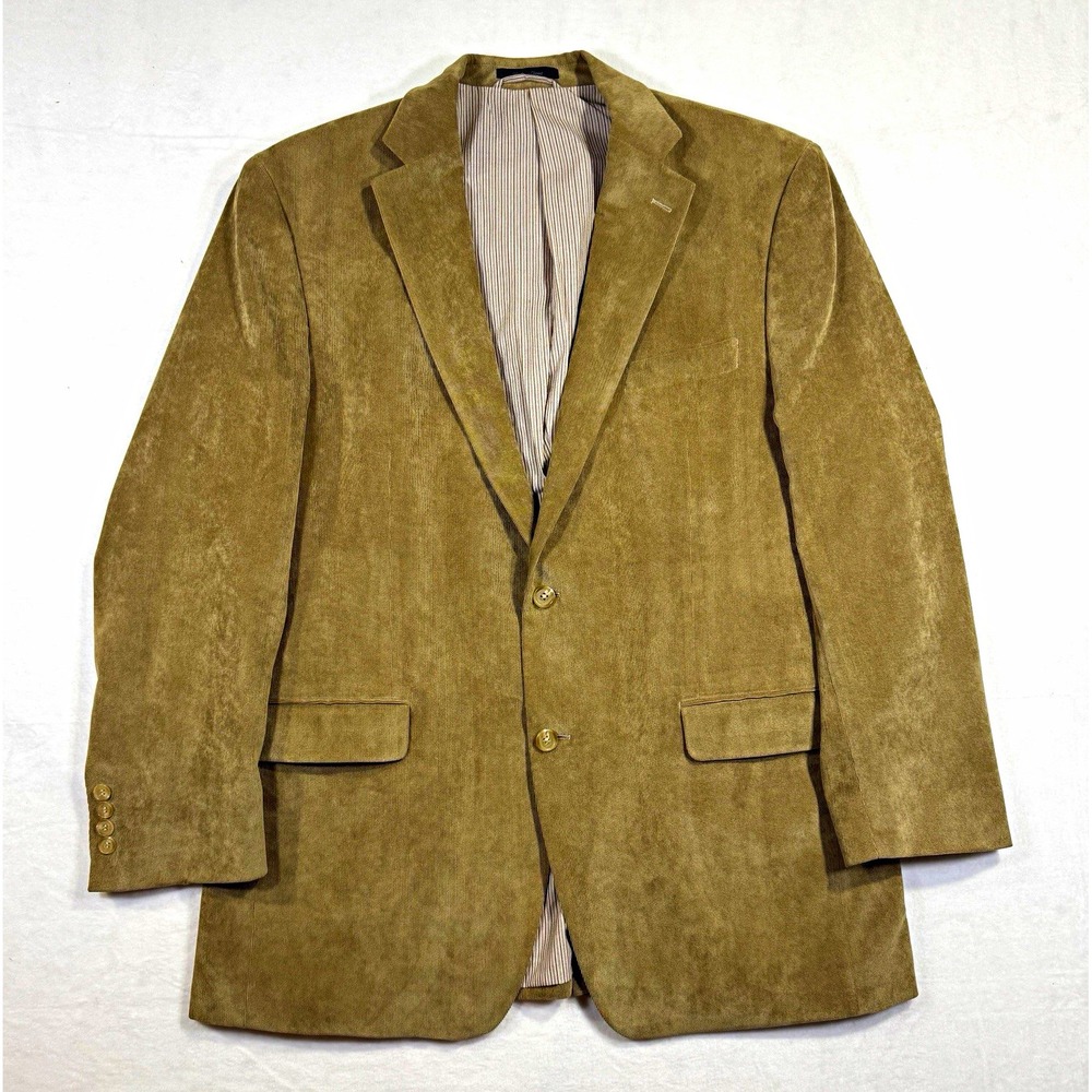 Lauren Ralph Lauren 44L Mens Tan Brown Corduroy Blazer Sport Coat 2 Button